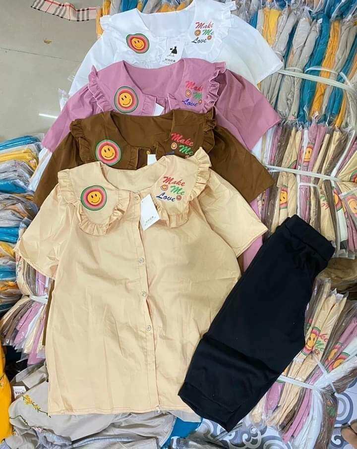 Set ngố sơmi kiểu + quần legging , set ngố thời trang