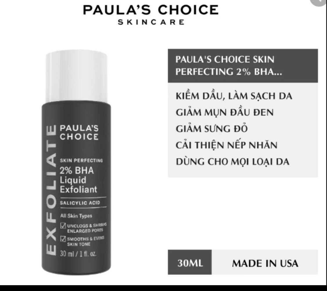 Tẩy da chết paula’s choice bha 2% skin perfecting liquid 30ml