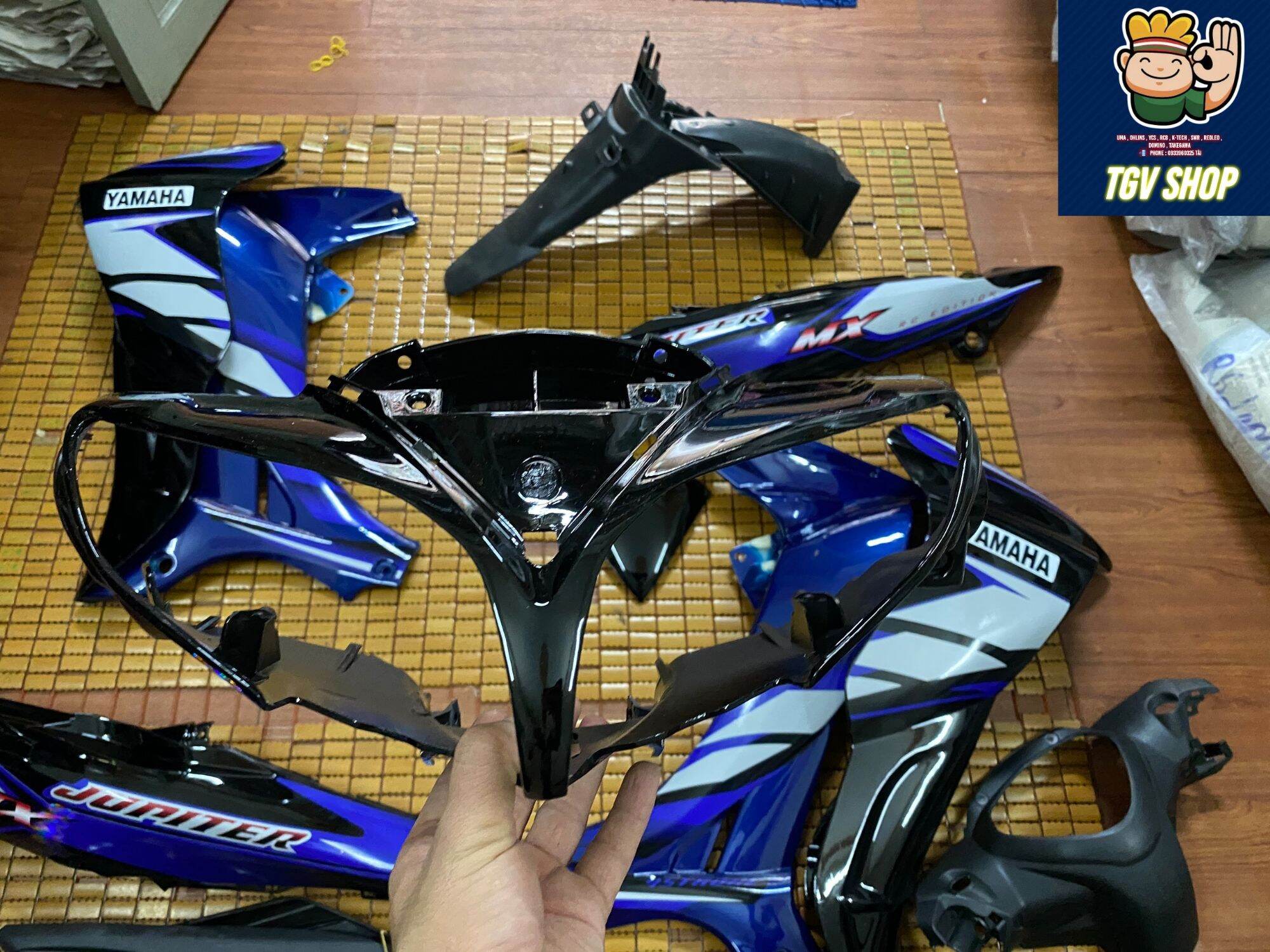 Dàn áo ABS loại 1 jupiter MX xanh GP đen