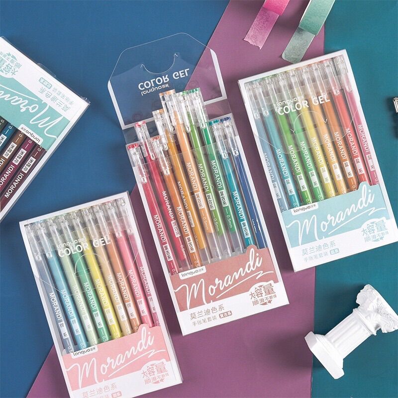 Bút mực Morandi ngòi 0.5mm set 9 chiếc nhiều màu B7.