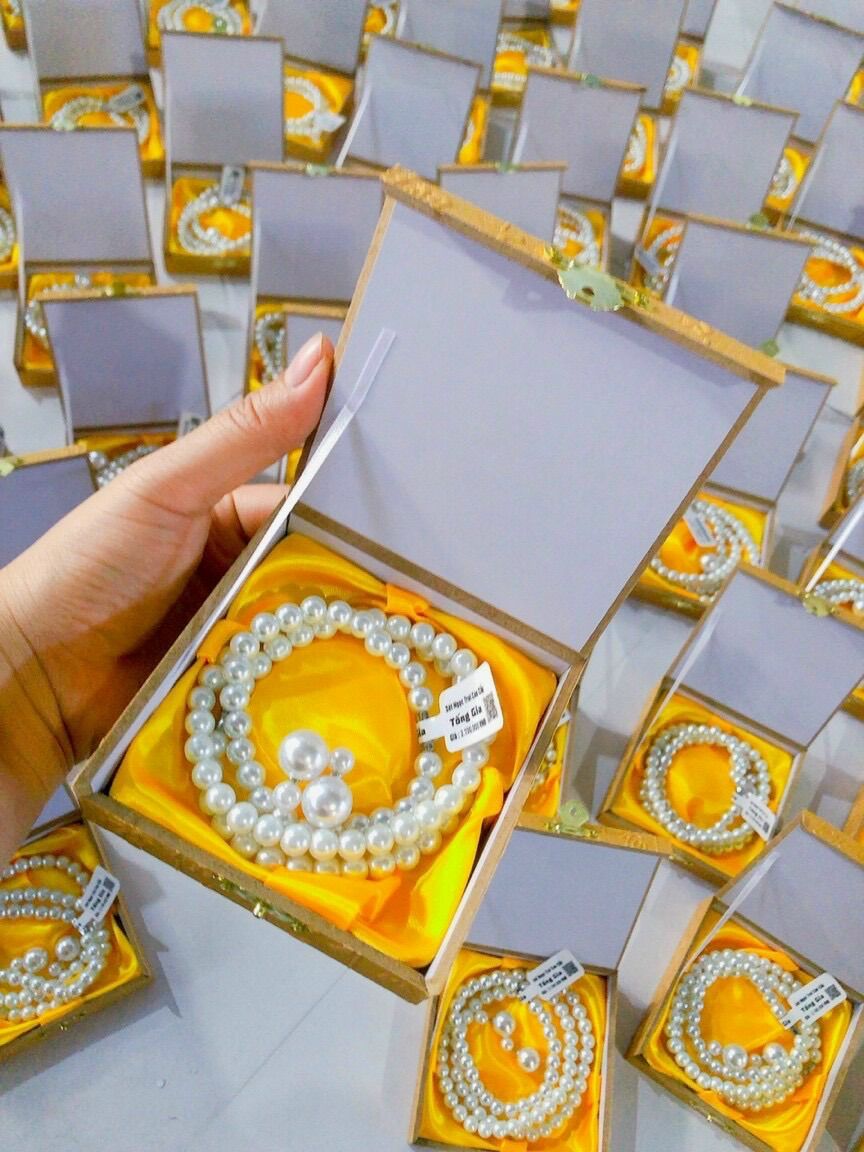 Sét bộ vòng ngọc trai 3 món, vòng cổ, vòng tay, hoa tai
