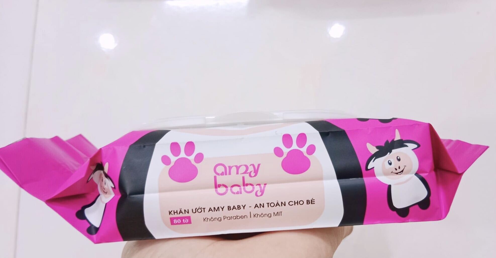 12 hộp khăn ướt AmyBaby kháng khuẩn an toàn cho mẹ và bé(hộp80)