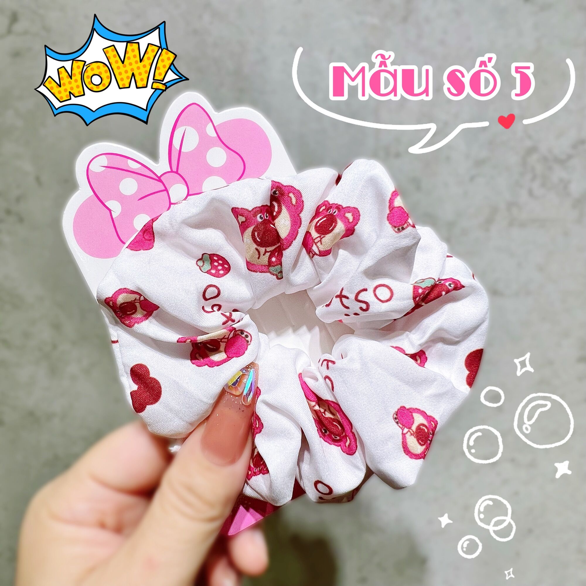 CỘT TÓC SCRUNCHIES GẤU DÂU LOTSO