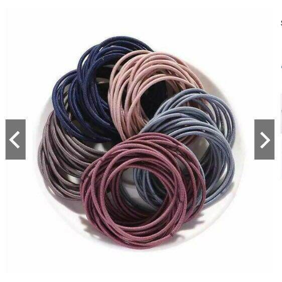 Set dây buộc tóc 100 dây có túi zip