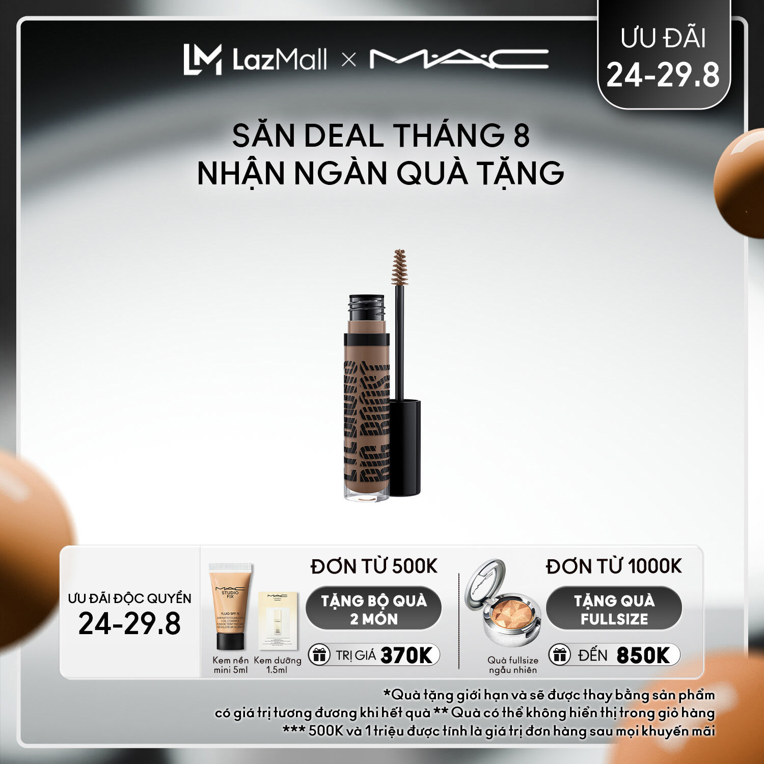 [ƯU ĐÃI 24-29.8] Gel định hình chân mày lâu trôi đến 24 giờ MAC Eye Brows Big Boost Fibre Gel 4.1g