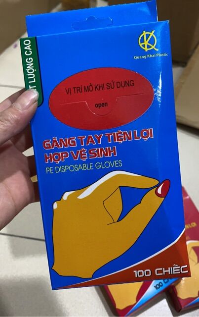 1 hộp găng tay nilon hàng đẹp