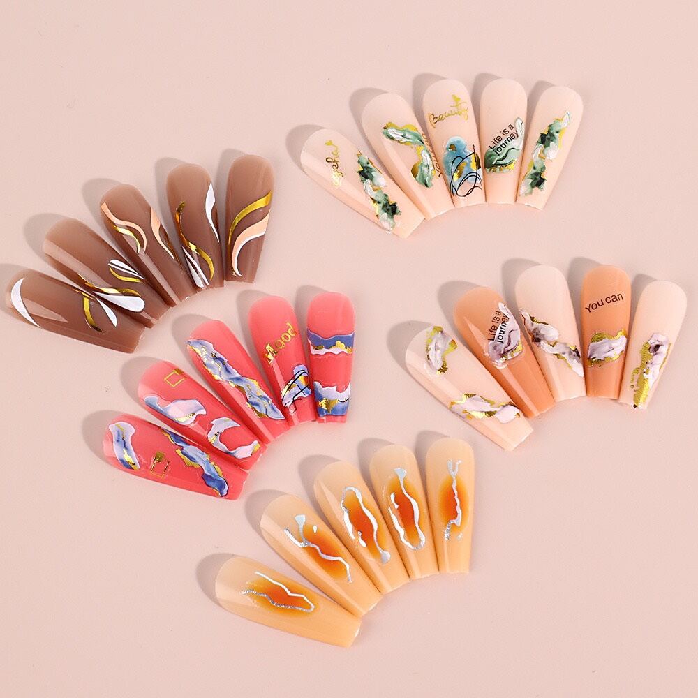 Sticker dán móng tay loang vân đá ẩn xà cừ mẫu mới