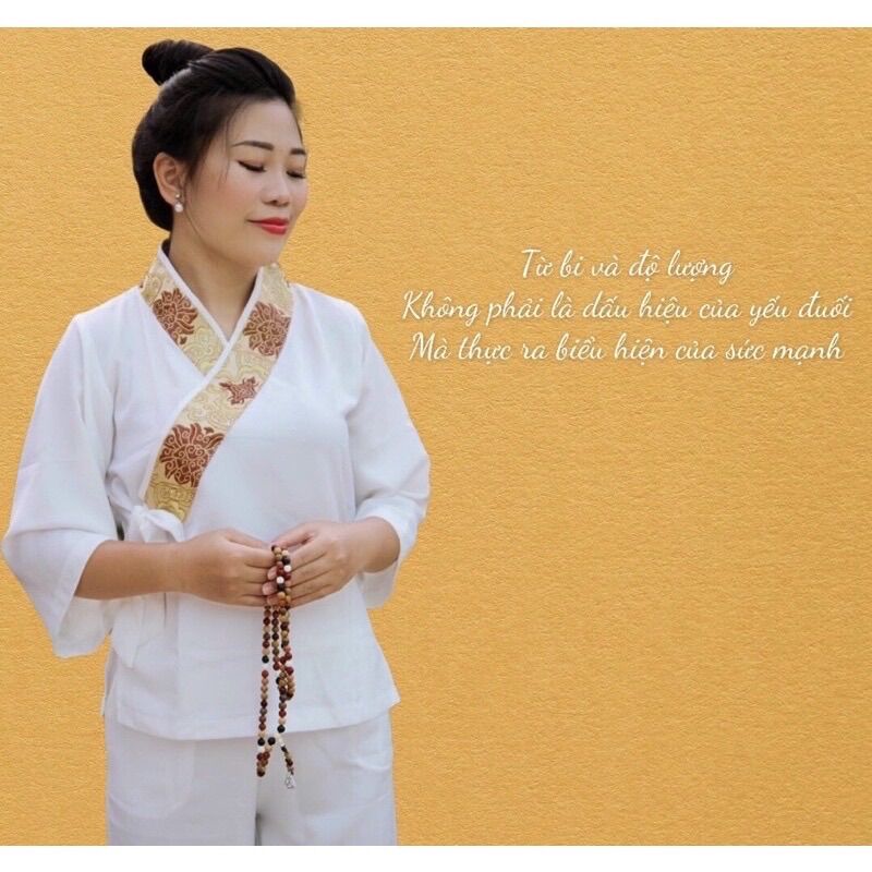 Đồ lam Đi chùa ✅Nhật Nơ Lụa Pháp