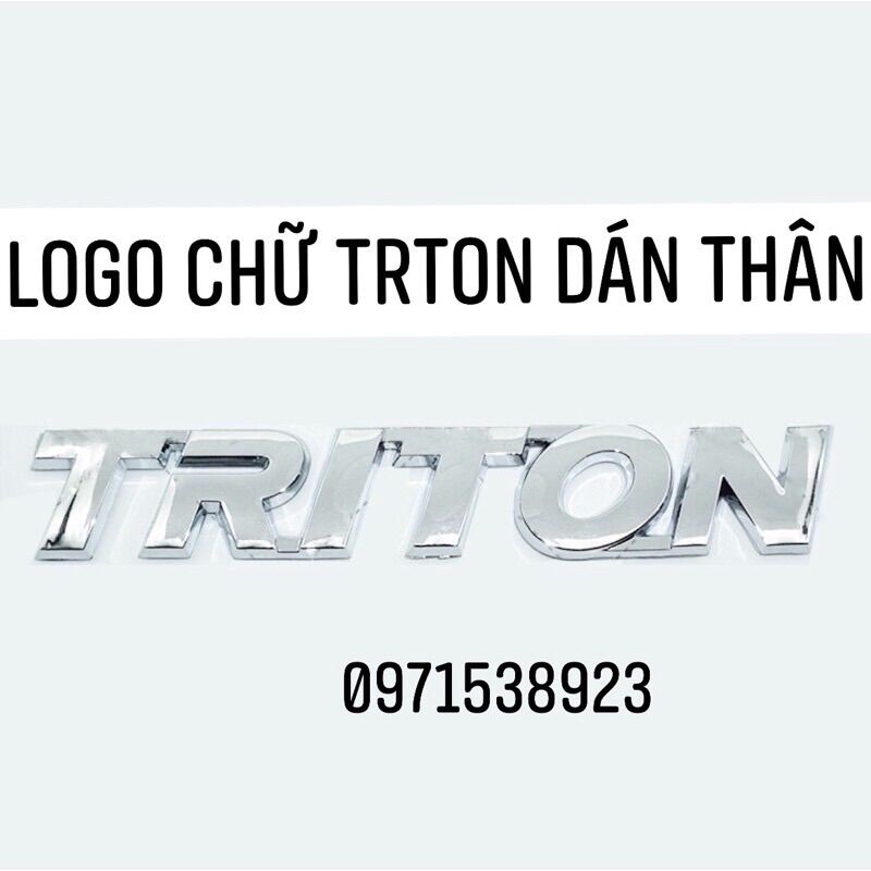 Logo chữ triton dán thân xe mitsubishi
