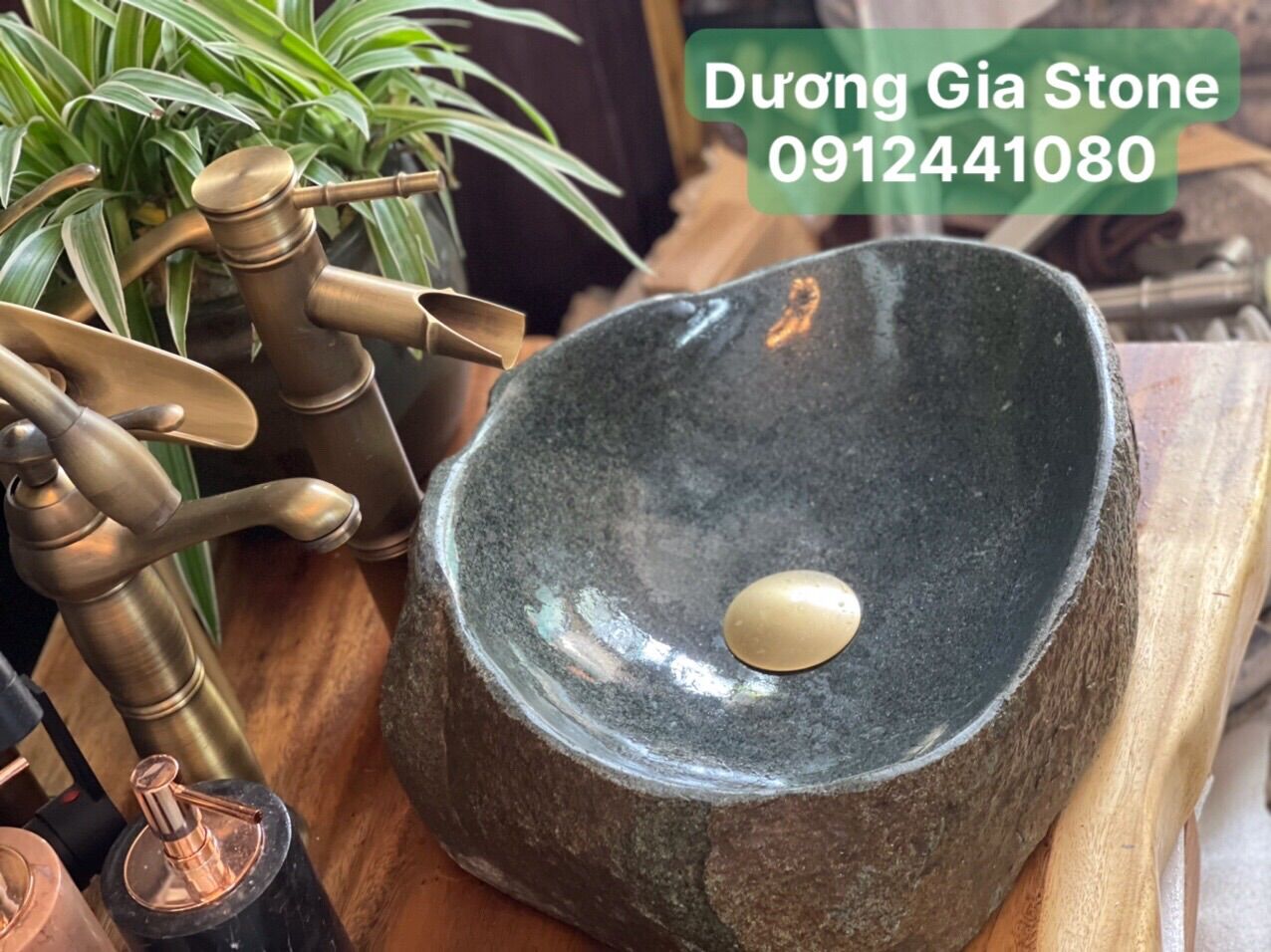 Lavabo đá cuội tự nhiên 100 %