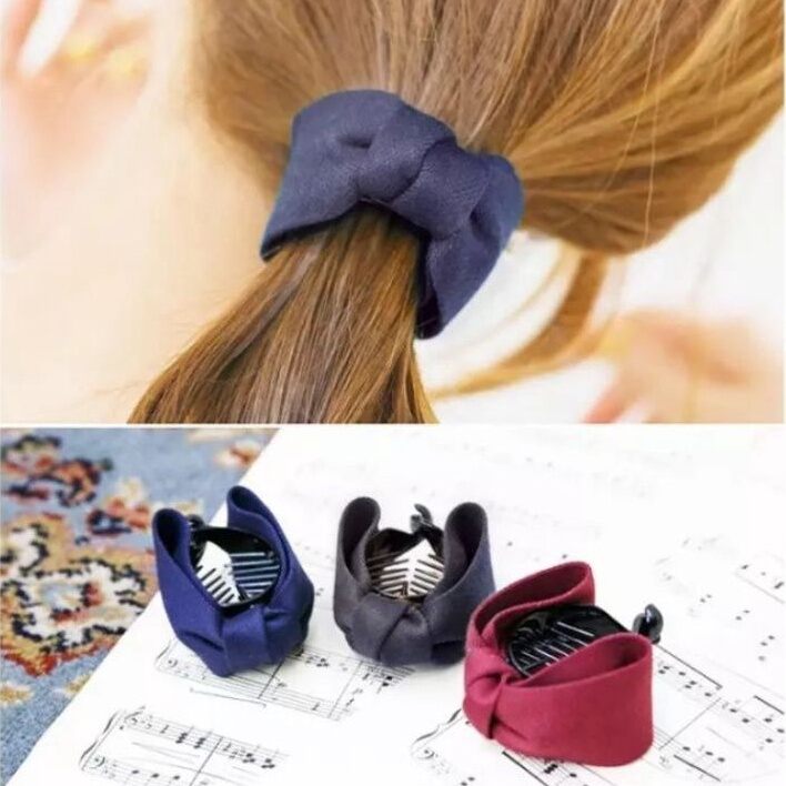 Kẹp tóc nơ xinh xắn nhiều màu cho tóc dày