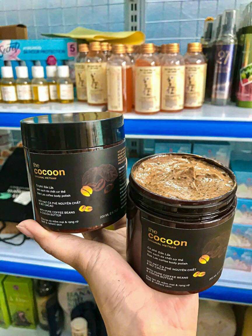 Tẩy tế bào chết cà phê cocoon hủ mẫu cũ