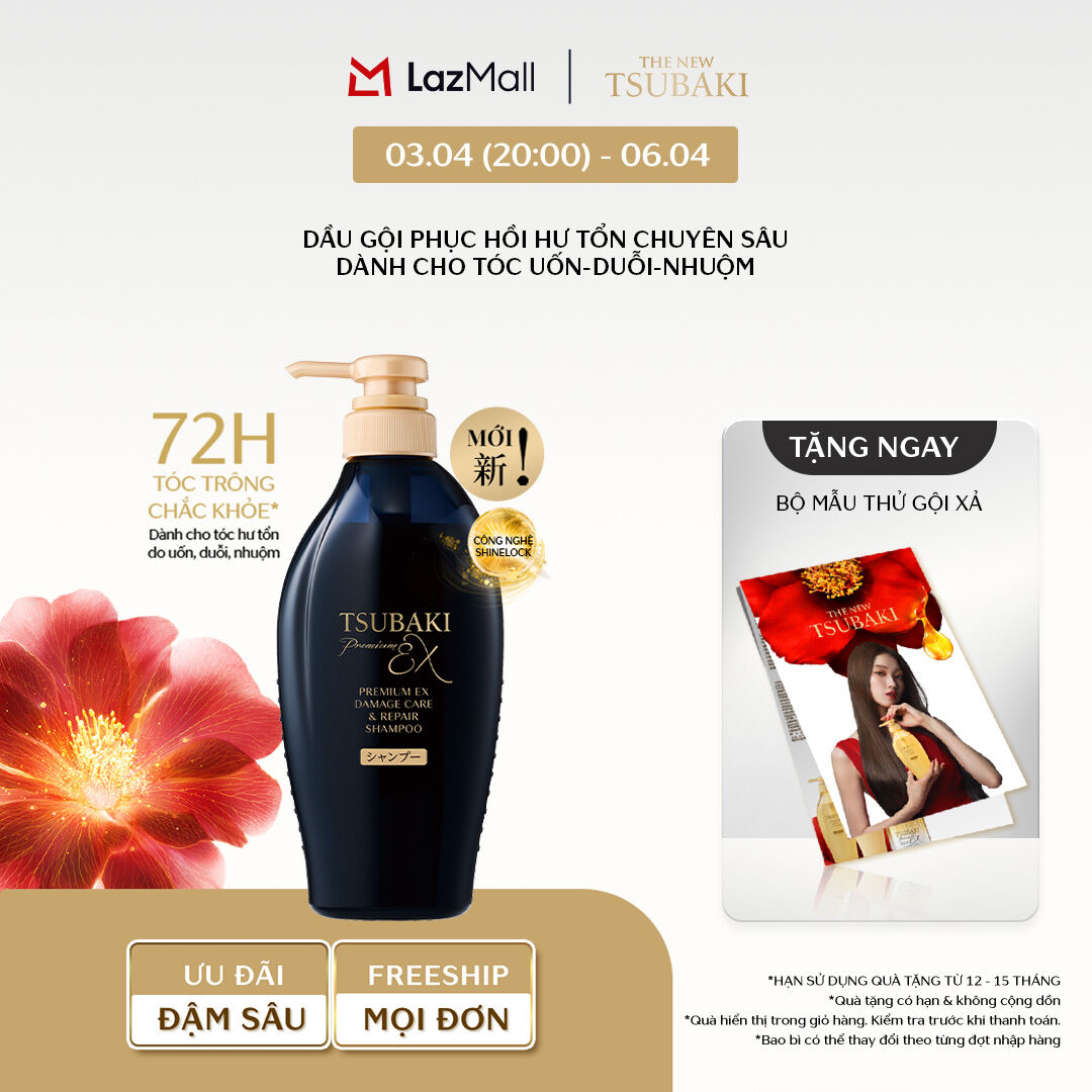 Dầu gội Phục hồi chuyên sâu Tsubaki Premium Ex Damage Care  Repair Shampoo 490ml/ 450ml