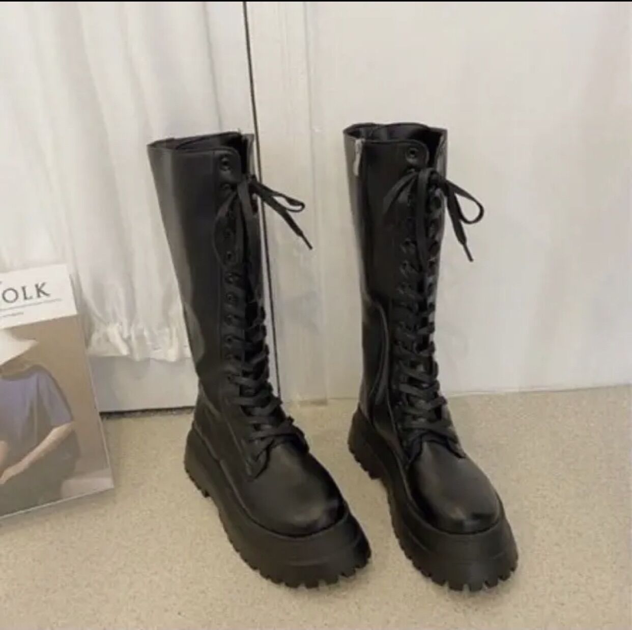 GIÀY BOOT NỮ DƯỚI GỐI 37CM đế dày 5p boots ulzzang -b40