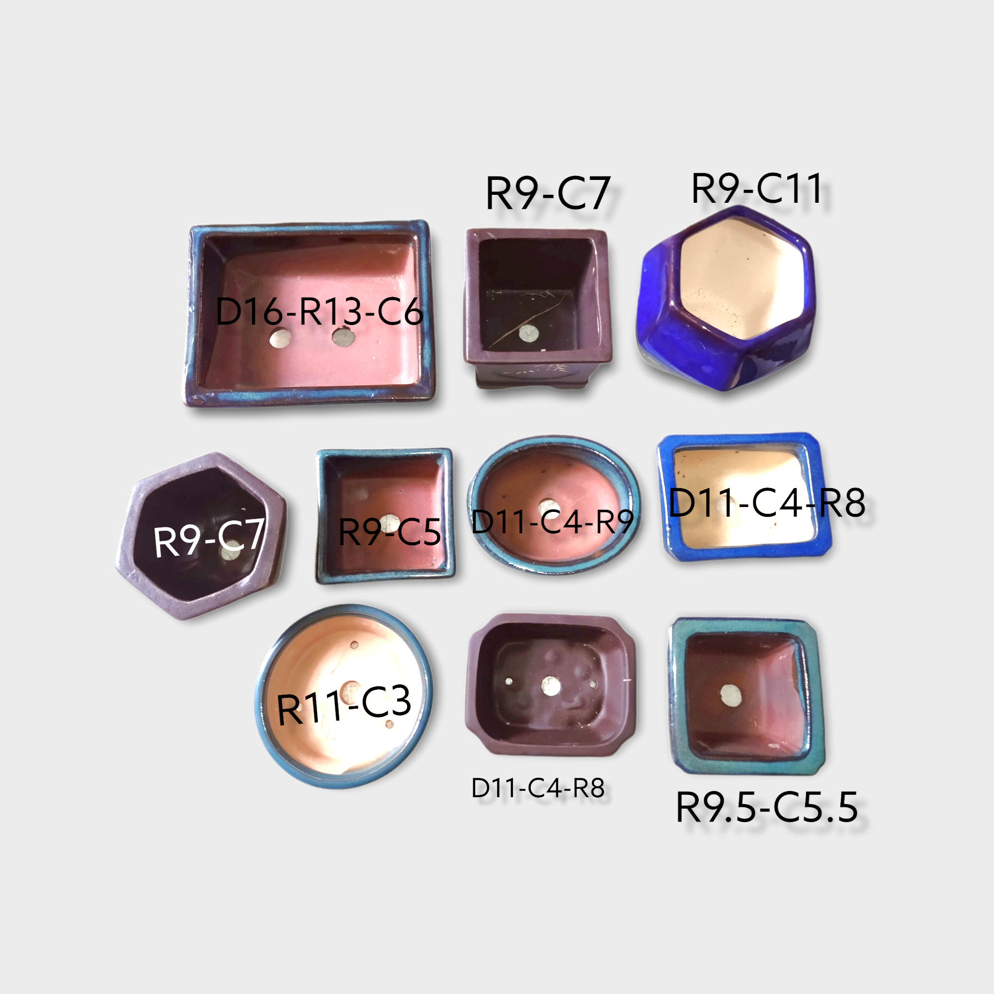 Combo chậu trồng cây bonsai mini 10 chậu ,chậu trồng cây cảnh mini, chậu gốm sứ