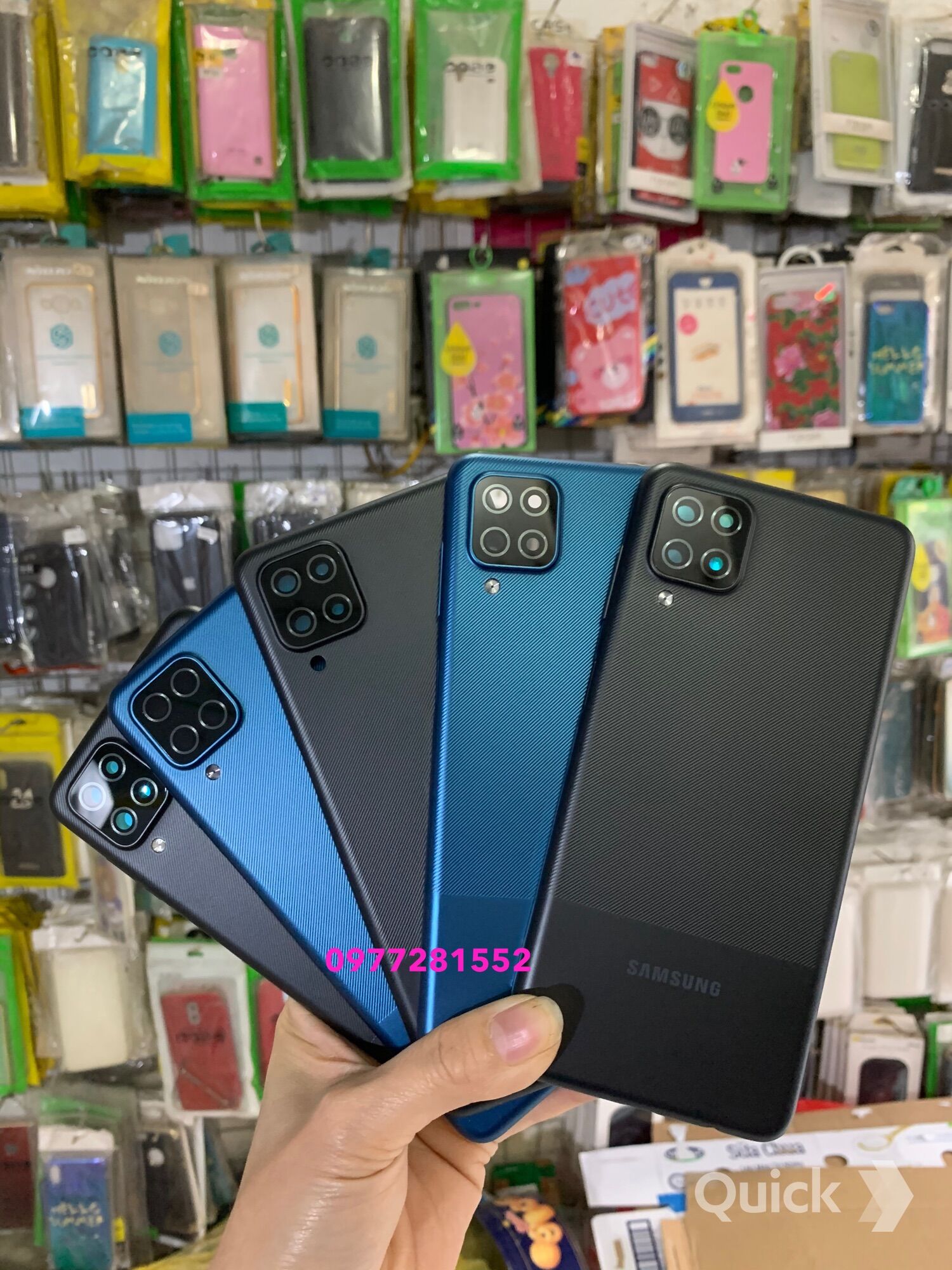Bộ Vỏ nắp lưng sườn sam sung A12 loại xịn