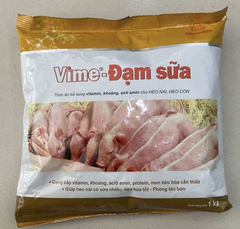 1kg] Đạm sữa giúp bổ sung vitamin, khoáng, axit amin cho heo nái giúp nái nhiều sữa, tiêu hoá tốt chống táo bón.