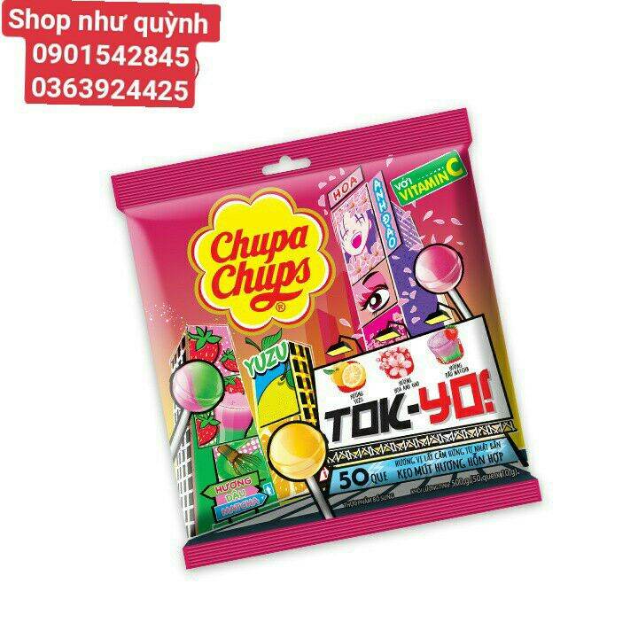 (gói lớn 60 que) 1 gói kẹo chupa chips mẫu mới