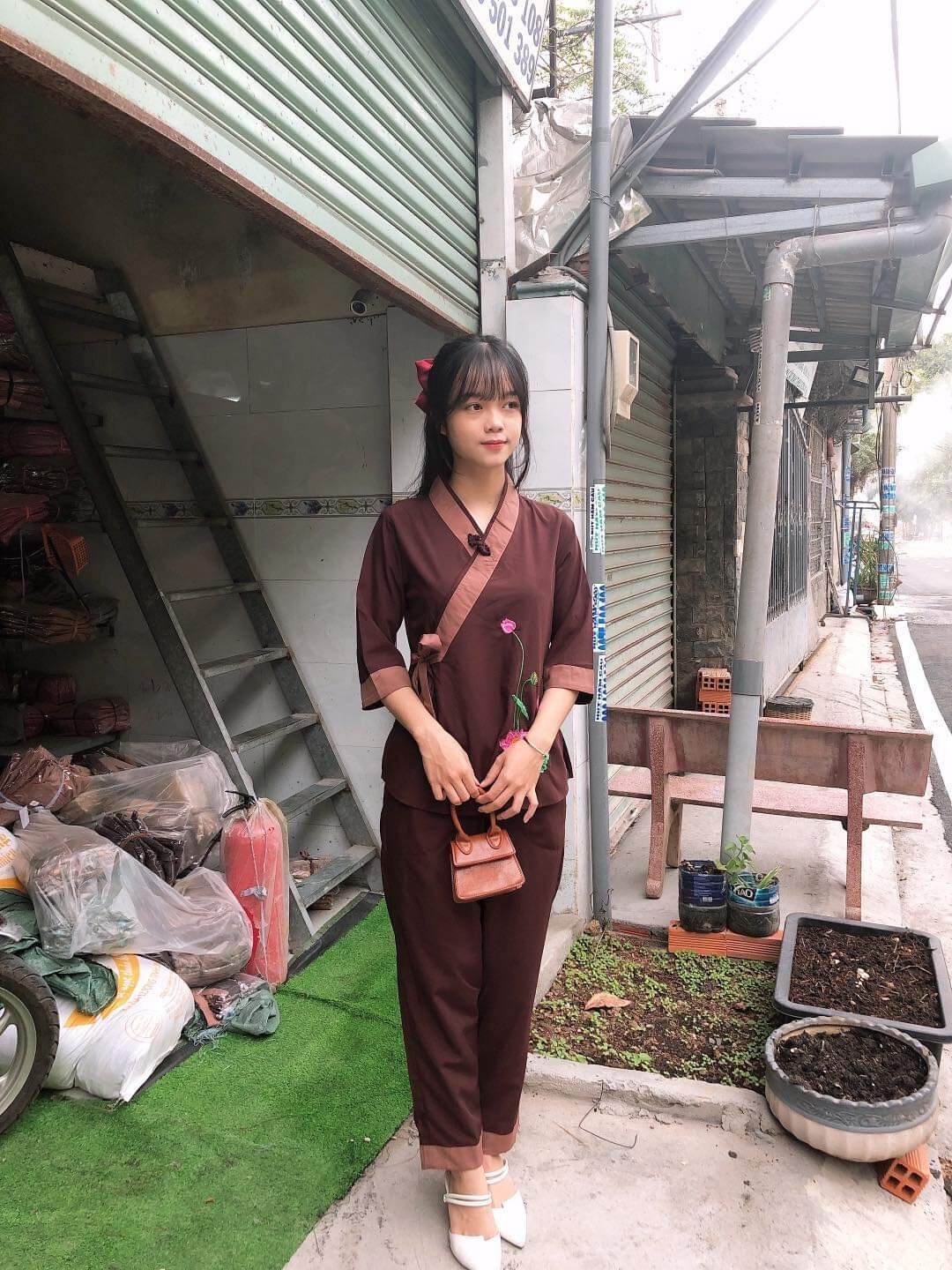 đồ lam nữ phật tử#đồ bộ nữ#phối sen