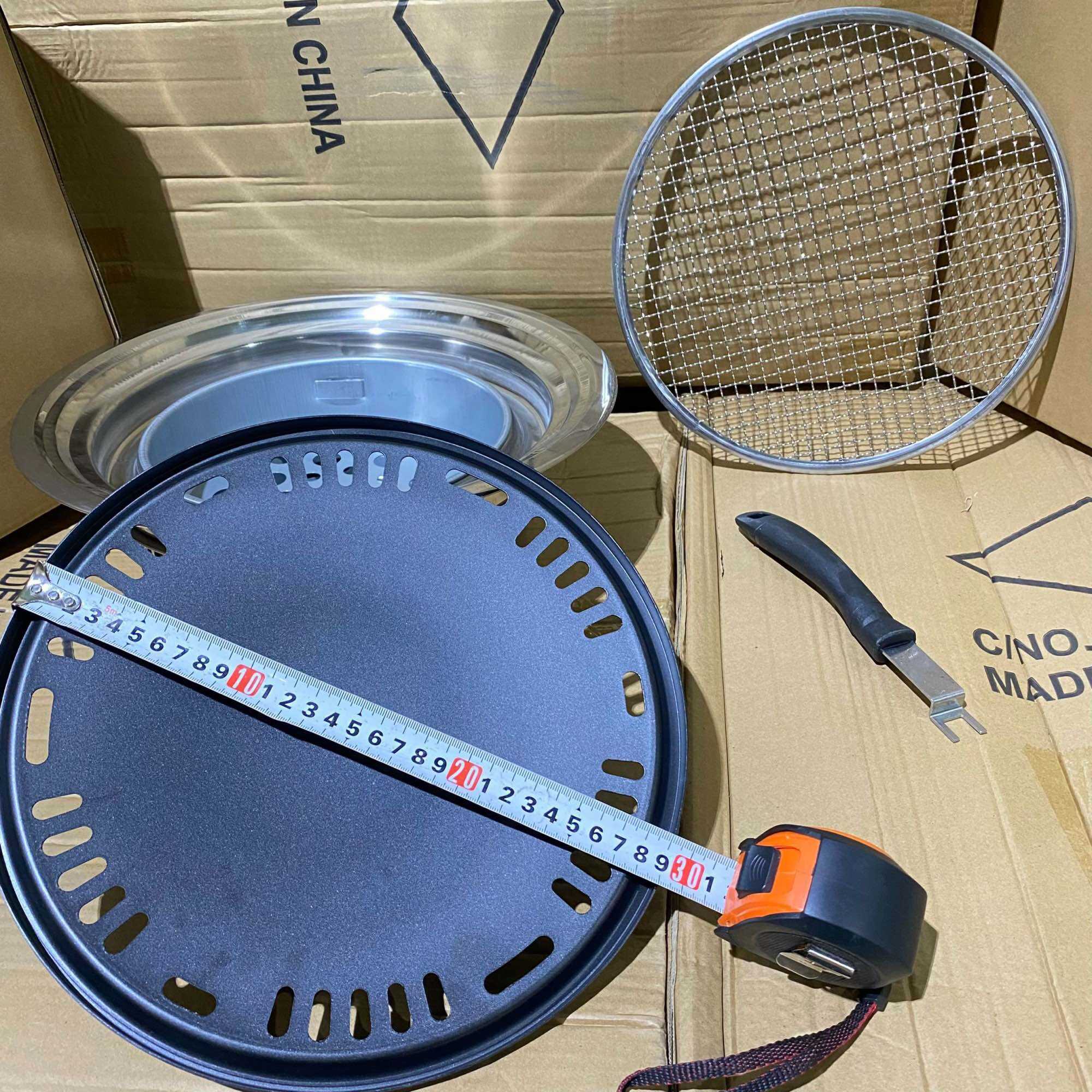 Bếp nướng than âm bàn (gồm 2 vỉ nướng: vỉ lưới inox và vỉ gang)