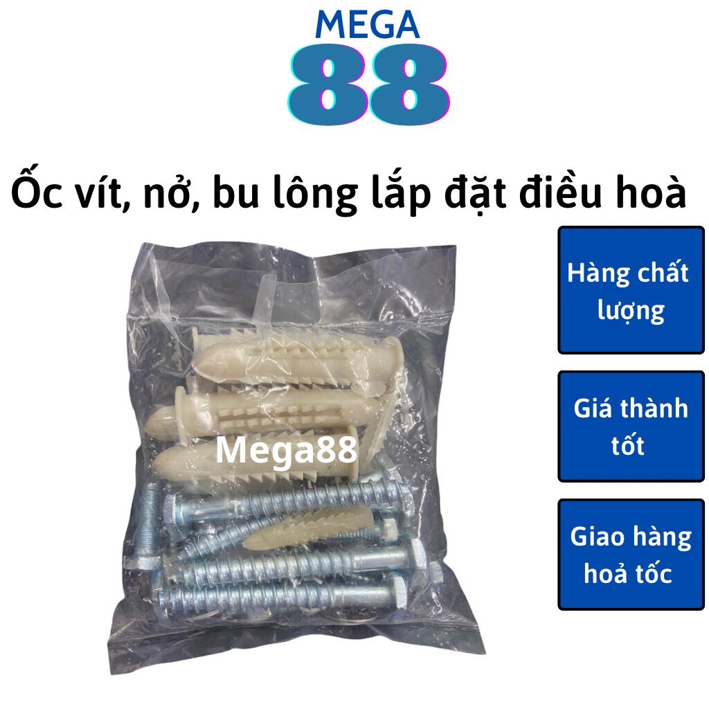 Ốc vít lắp đặt điều hoà - bộ đinh ốc vít, nở, bu lông lắp đặt giá cục nóng và mặt lạnh điều hoà