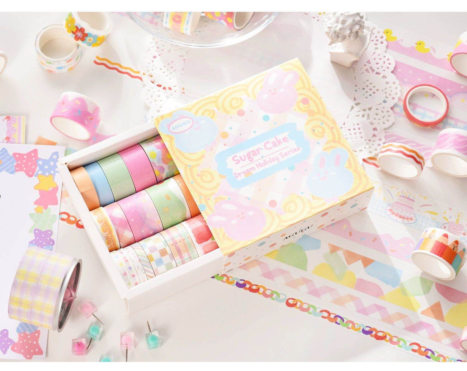 Set 20 cuộn washi nhiều kích thước