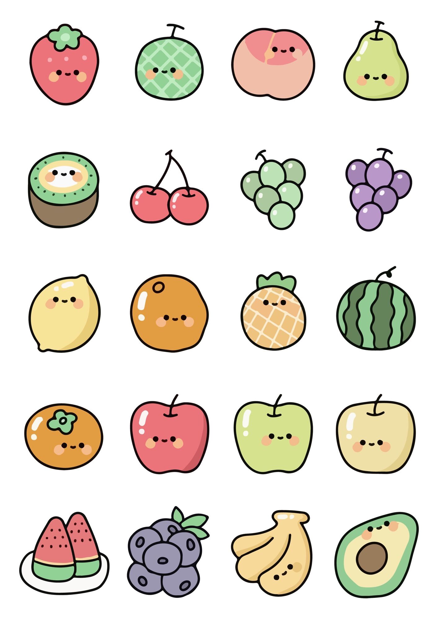 Set 50 sticker chống nước đồ ăn mlem mlem