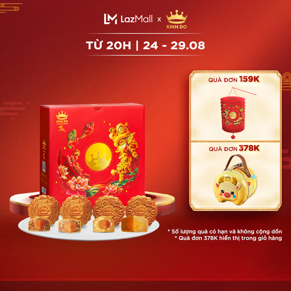 Hộp 4 bánh trung thu kinh đô "mặn ngọt đủ đầy"