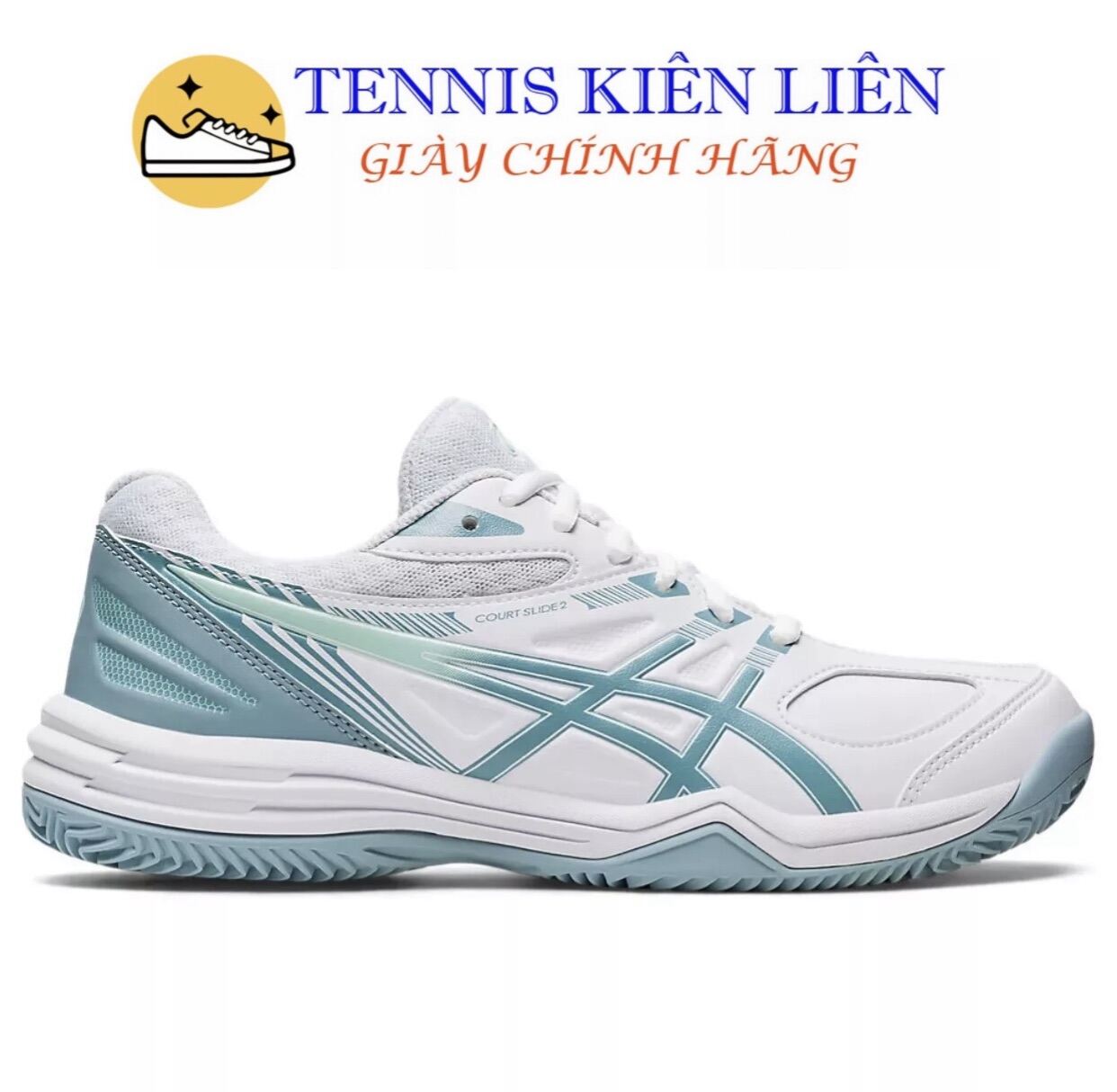 Giày Tennis Asics Nữ Court Slide 2 Xanh Ngọc
