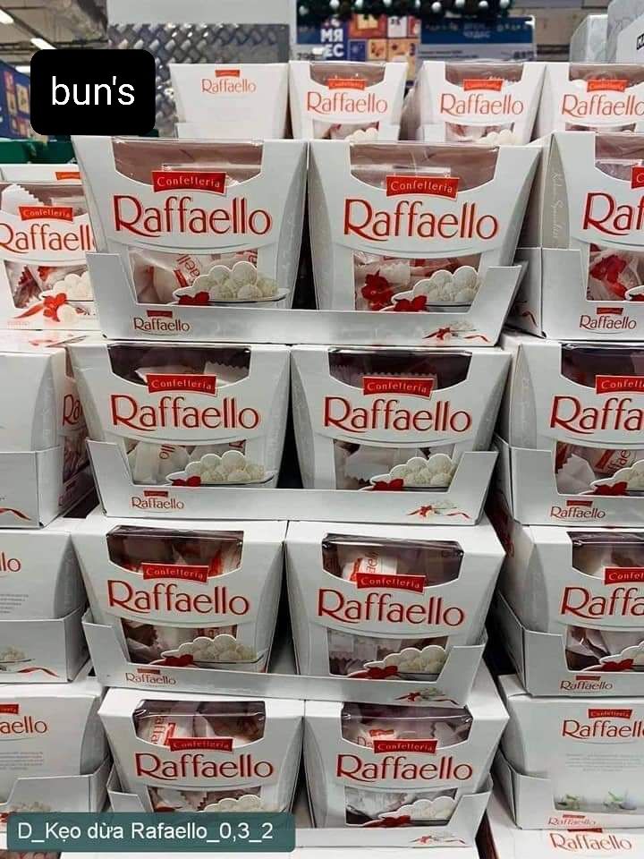 Kẹo dừa raffaello hàng nga hộp vuông loại to