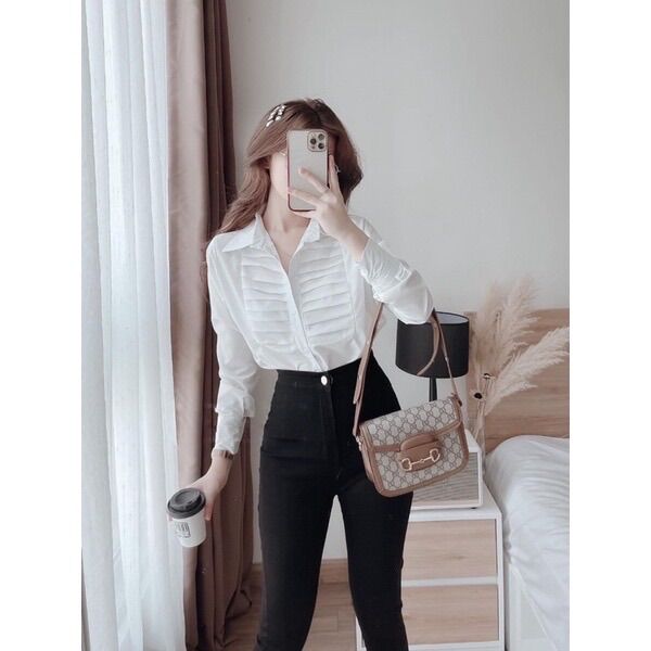 Áo sơ mi basic công sở mặc đi học, đi làm siêu hot