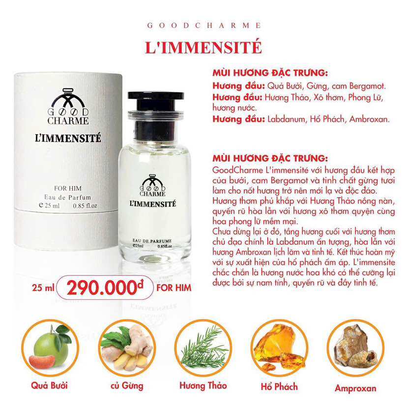 Nước hoa nam 25ml Goodchame METEORE ( có mẫu chiết 10ml )