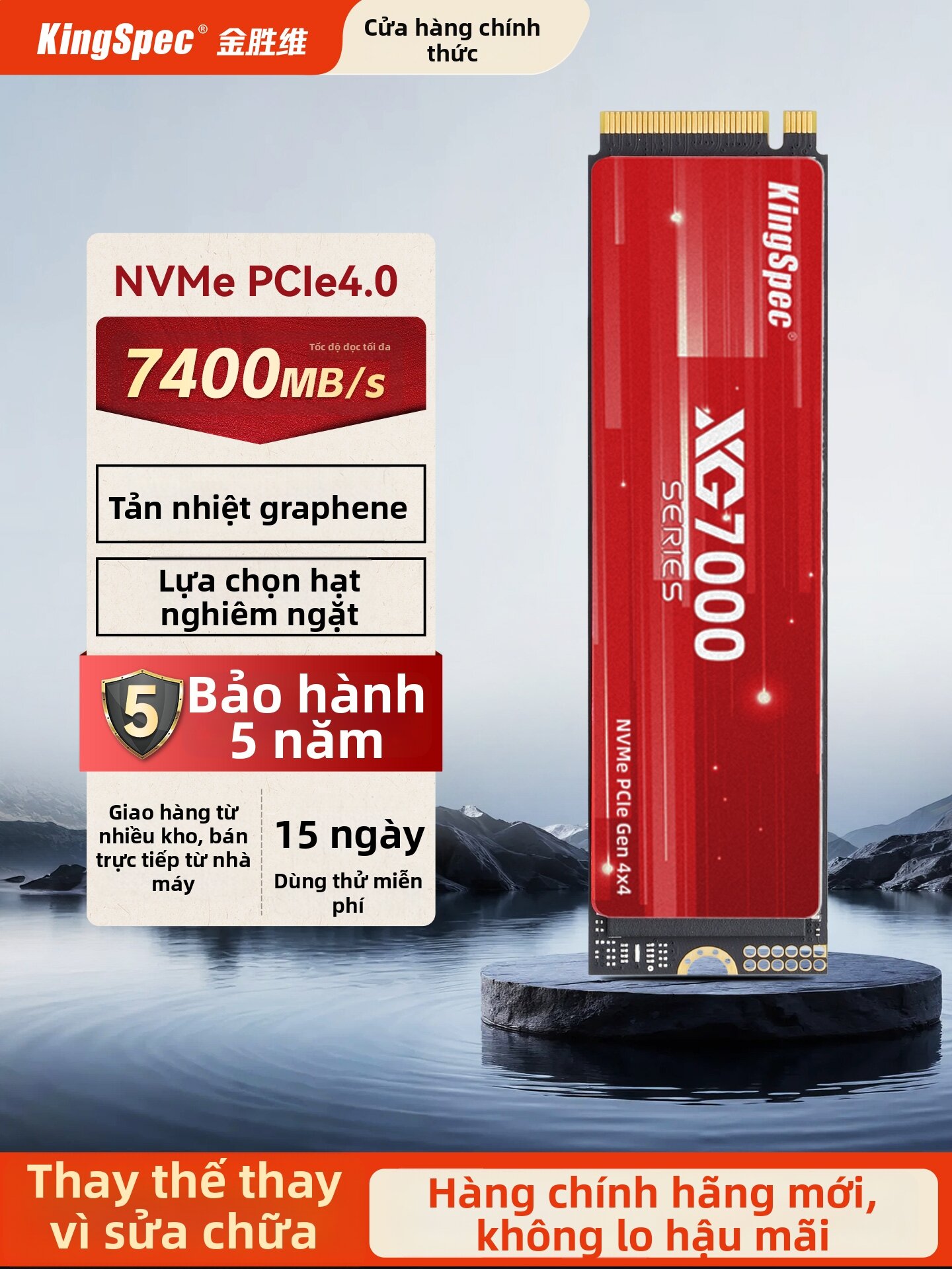 Kingspec | NVMe SSD PCIe4.0 Giá 3,813,000 Đồng*Miễn phí vận chuyển