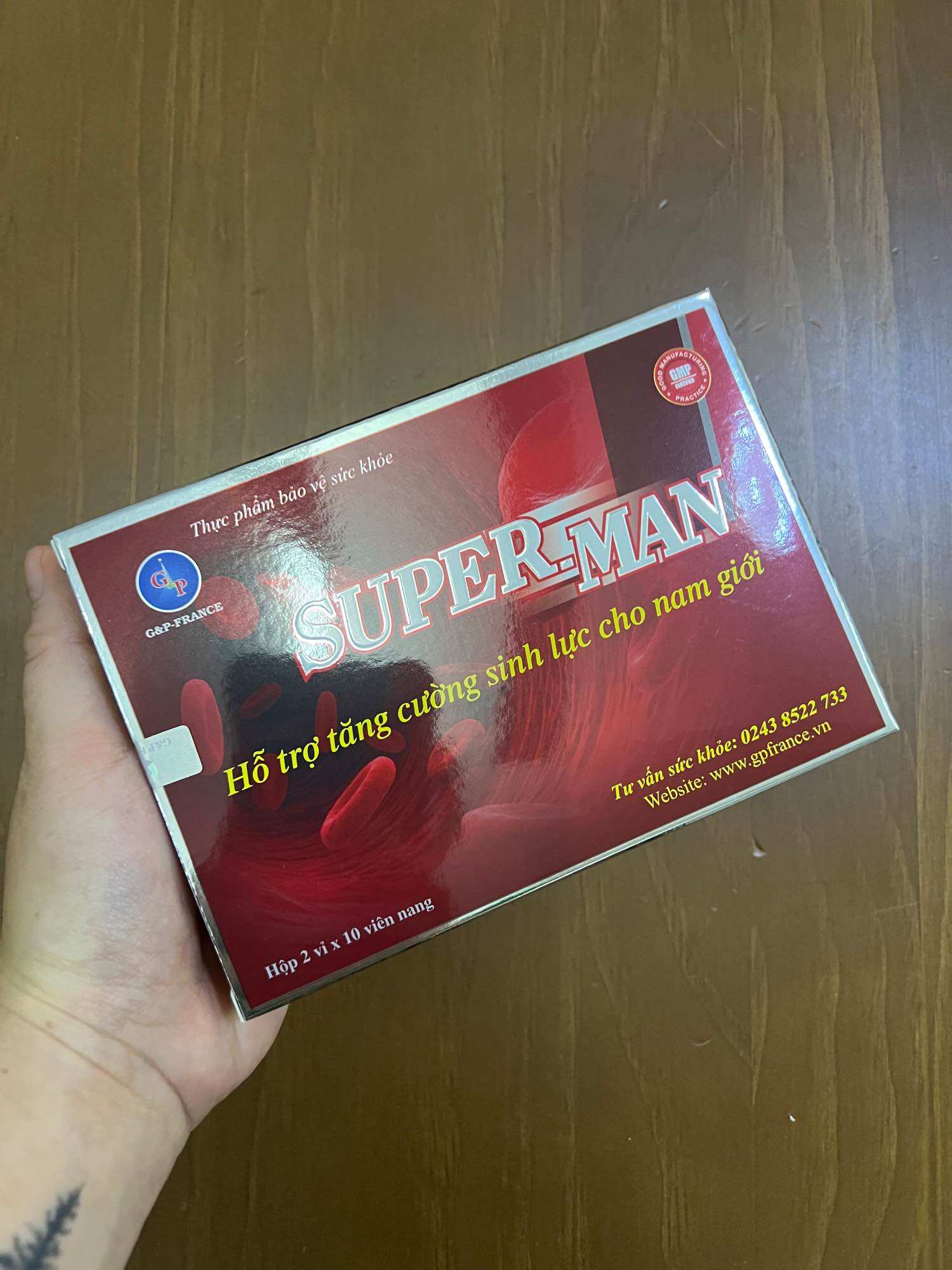 Supermen GP| Tăng cường sinh lý nam| Hộp 20 viên