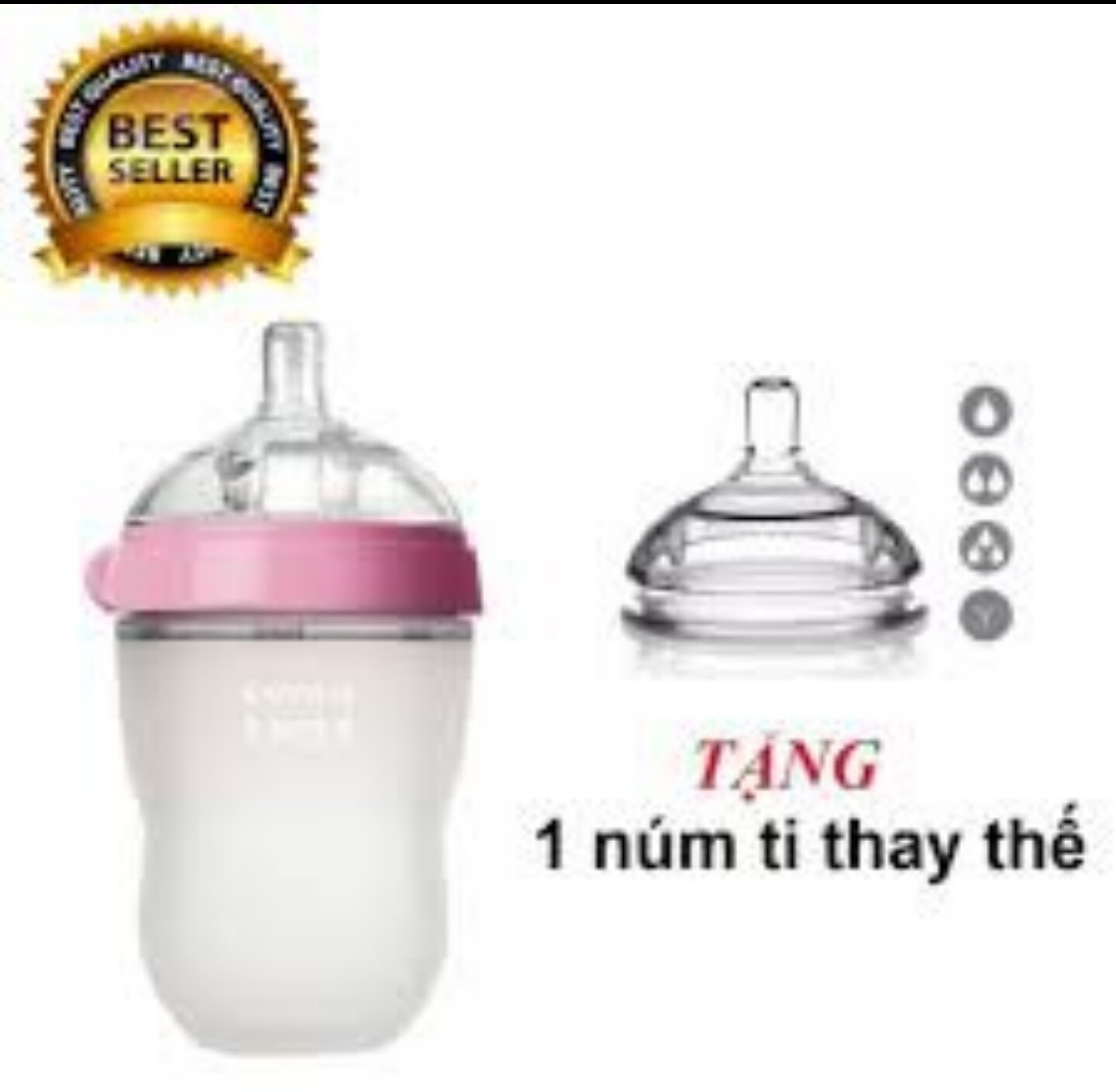 BÌNH SỮA SILICON TẶNG KÈM NÚM TI THAY THẾ