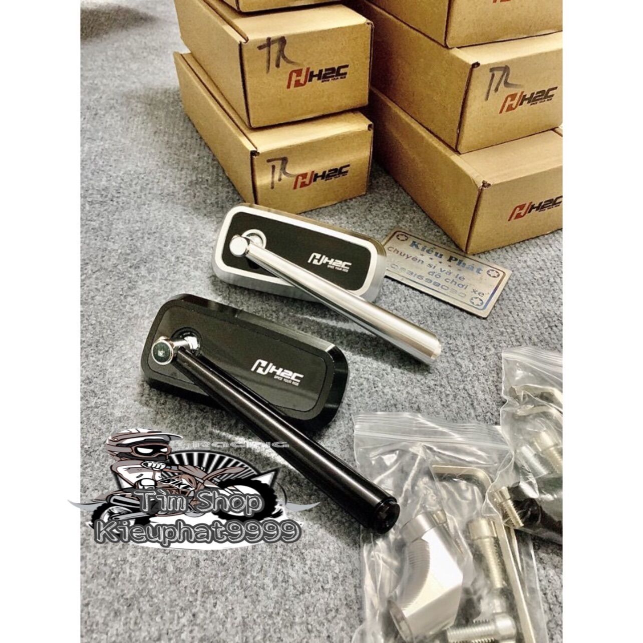 Kính Gương chiếu hậU H2C Đen Và Bạc