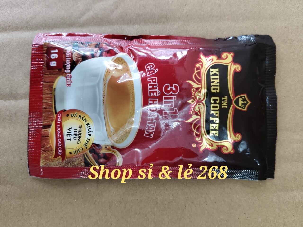 Cà phê sữa hòa tan King Coffee 45 gói × 16gram (720gr). Tặng 1 lon coffee ngẫu nhiên