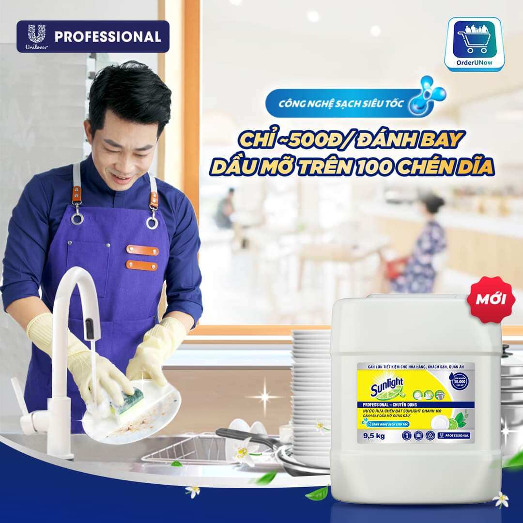 SUNLIGHT Nước Rửa Chén Chanh Mới 9.5kg