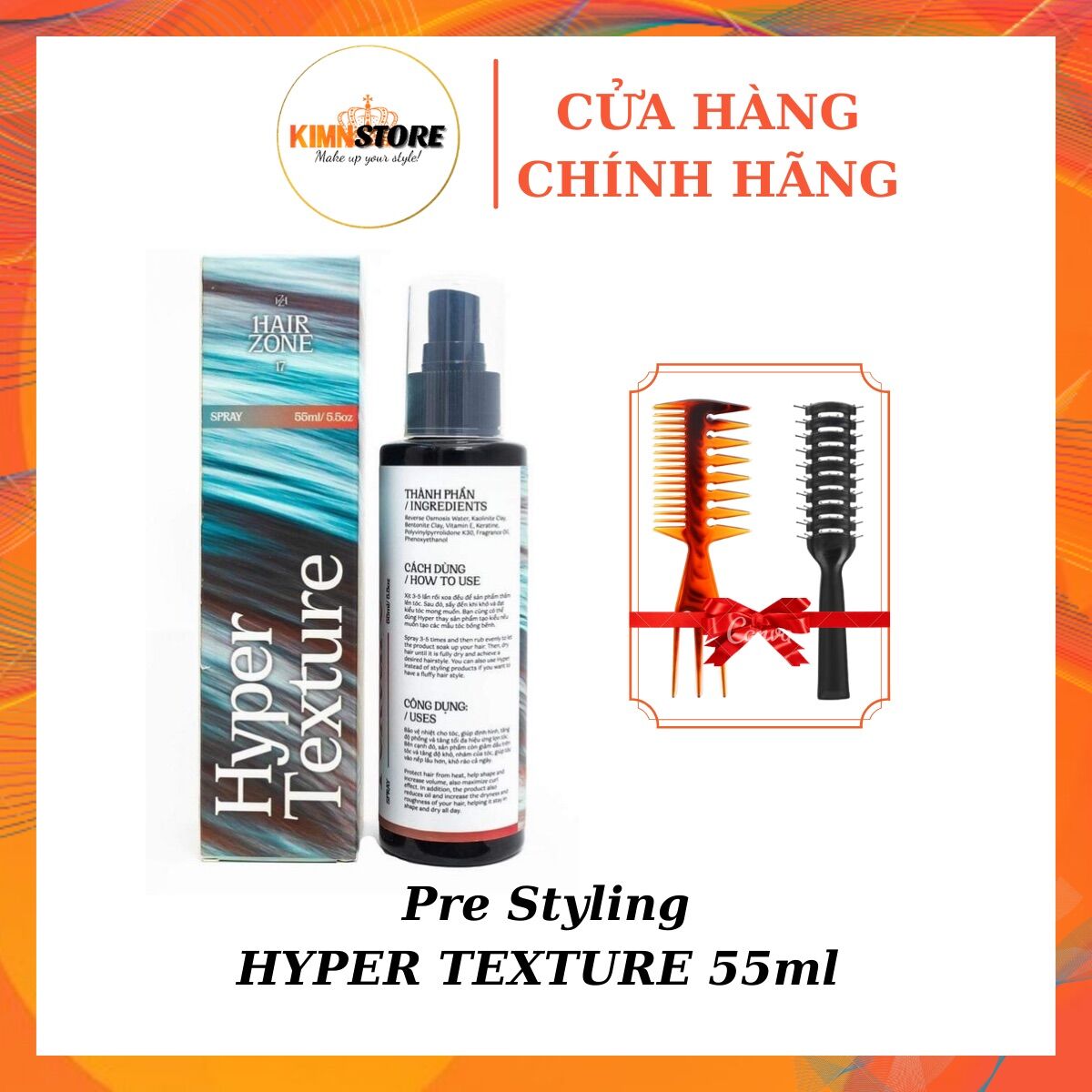 Pre styling giúp giữ nếp tóc đặc hiệu tóc dầu HYPER TEXTURE 55ml dạng xịt by Hair Zone