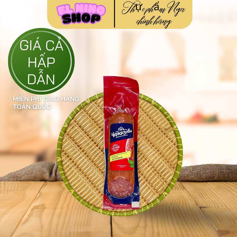 Salami hun khói Chezkizovo 225g , xúc xích lạp xưởng Nga ăn liền