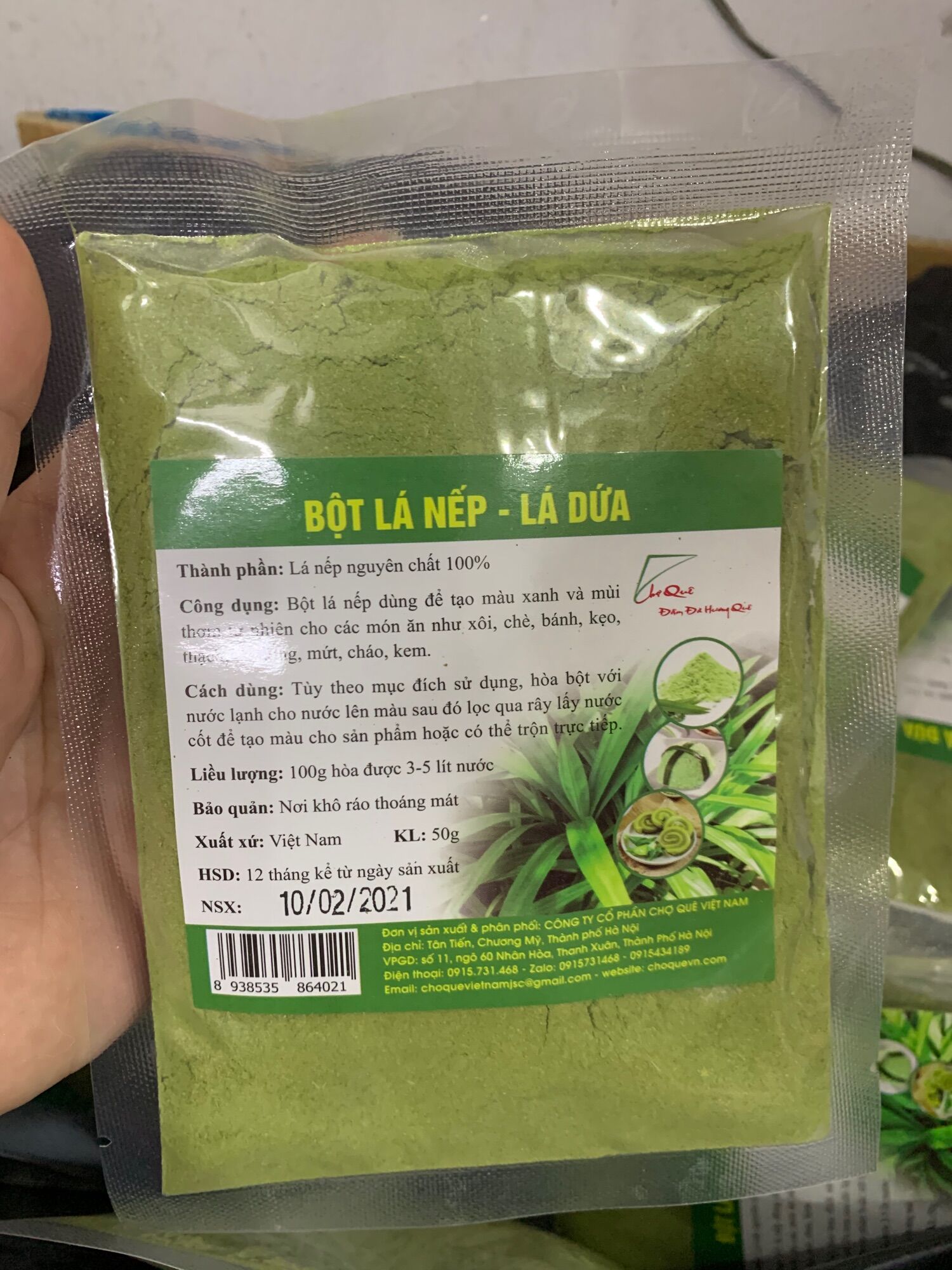 Bột lá tạo màu chợ quê (bột lá nếp/cẩm tím/gấc/hoa đậu biếc/củ dền/cà rốt…)