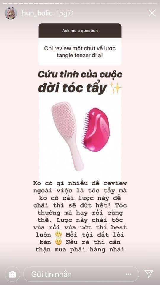 Lược tangle teezer cán dài (tặng sticker cute)