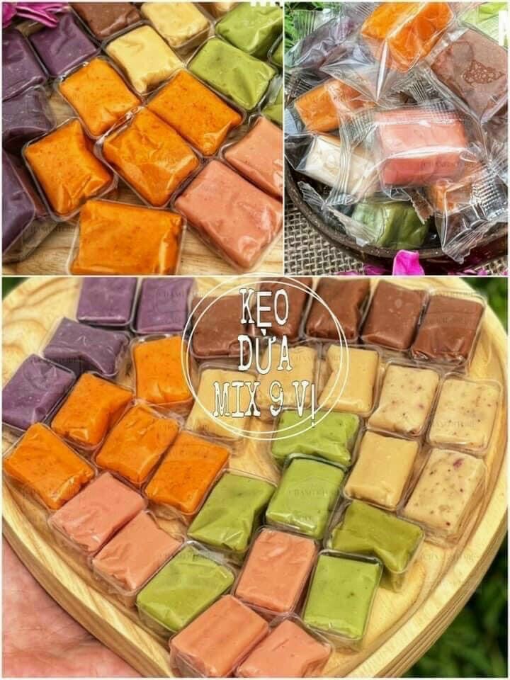 kẹo dừa dẻo đặc sản Bến Tre mix 9 vị