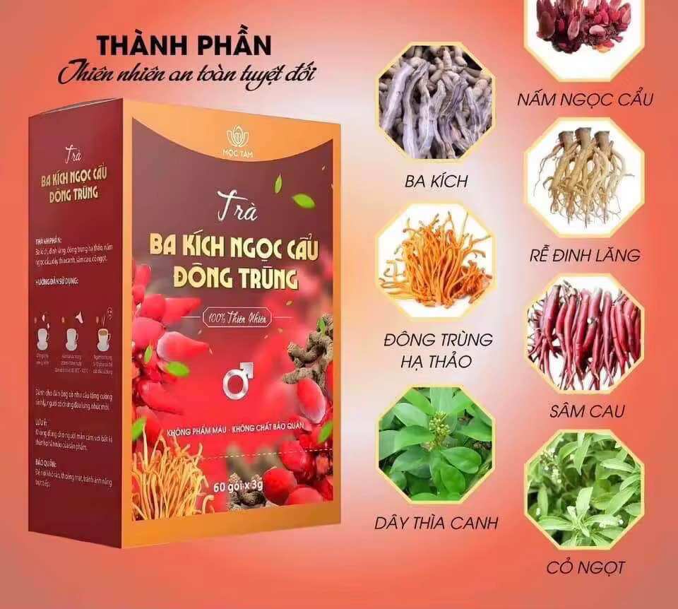 2 Hộp Trà Thảo Dược Ba Kích giúp ăn ngủ khoẻ