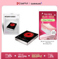 EJI421 - Bếp hồng ngoại Lock&Lock, Thích hợp với mọi loại nồi chảo từ 12-26cm - 8 mức độ nhiệt Hàng chính hãng - Bảo hành 2 năm