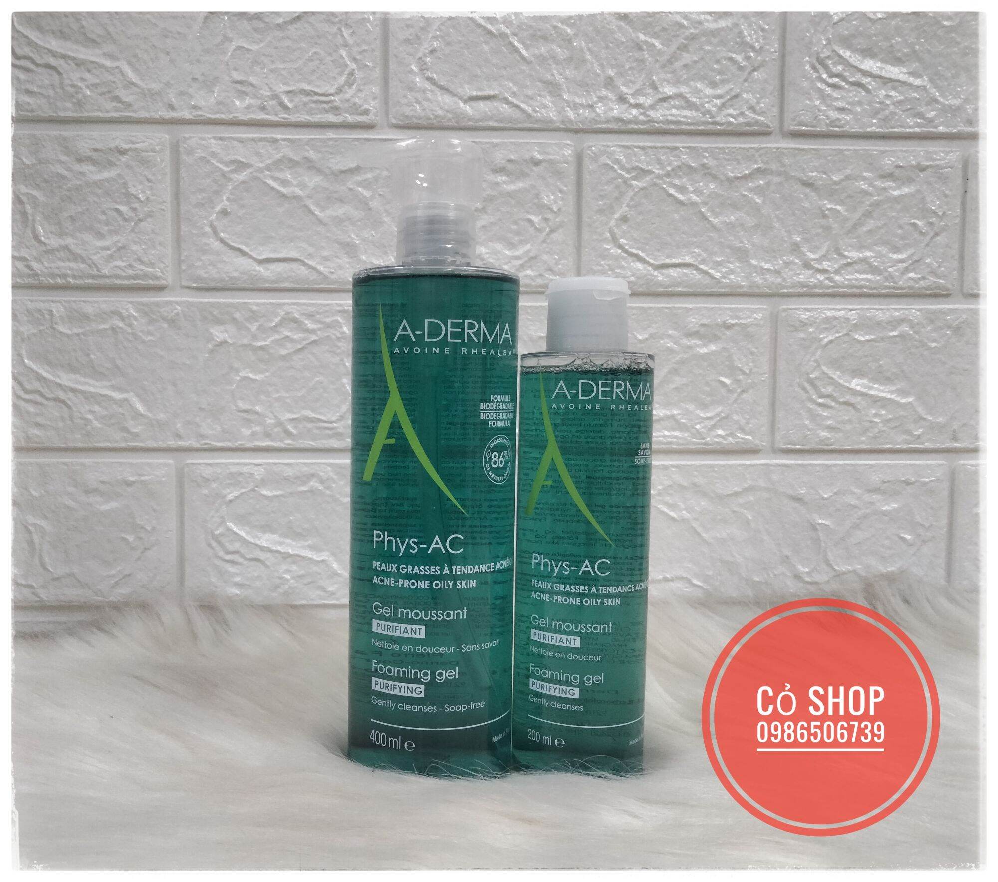 Gel rửa mặt Aderma Phys AC cho da nhờn mụn