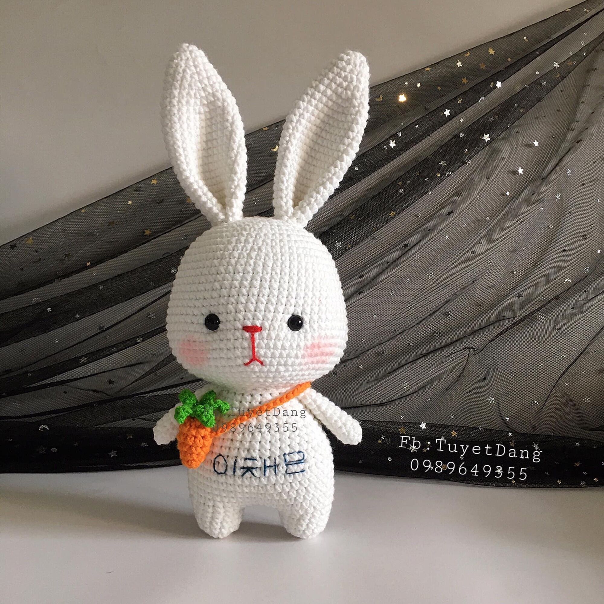 [ Ảnh thật ] THÚ LEN HANDMADE - Thỏ móc len nhồi bông