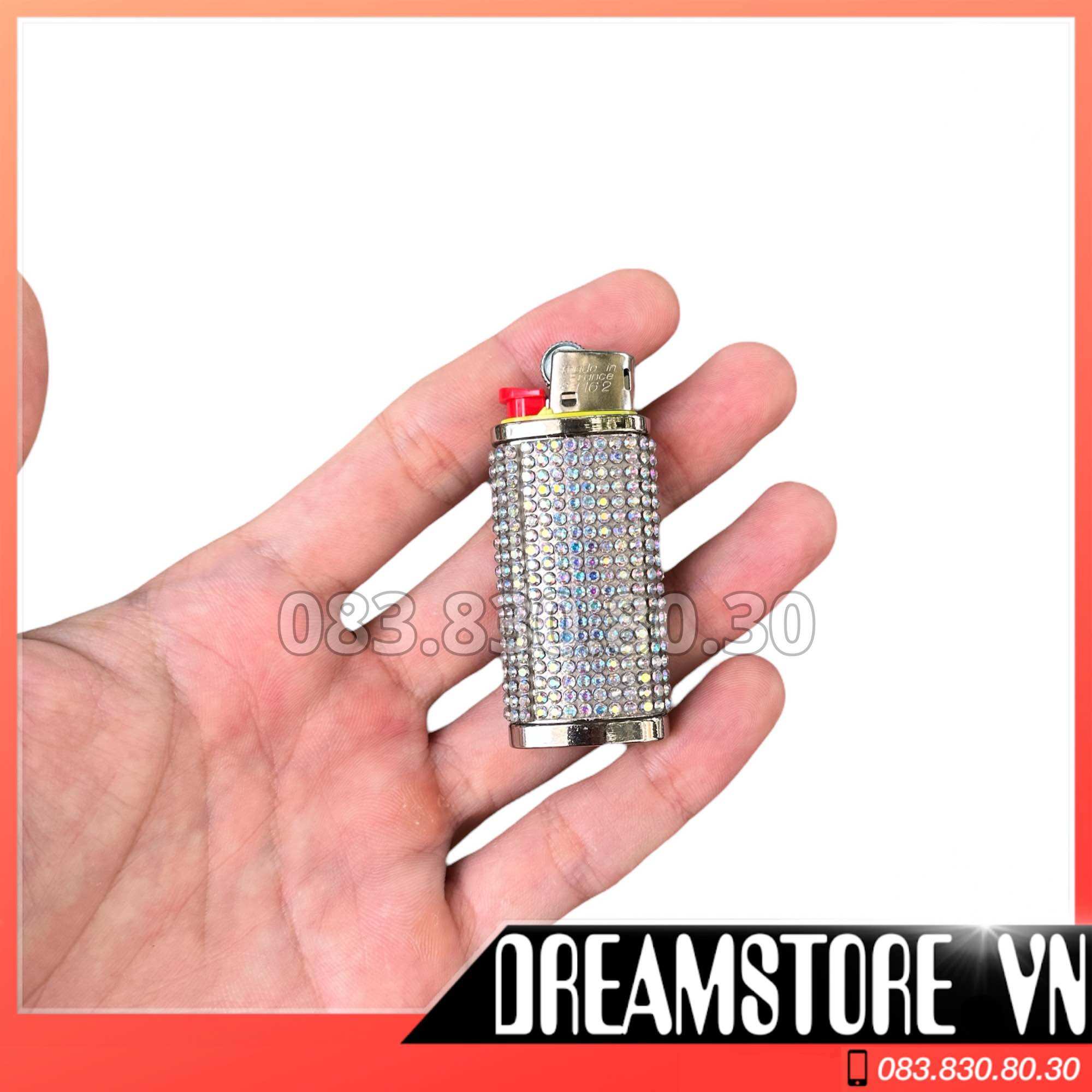 Vỏ Bật Lửa Bic j5 Mini Đính Hạt Cườm - Kèm Ruột