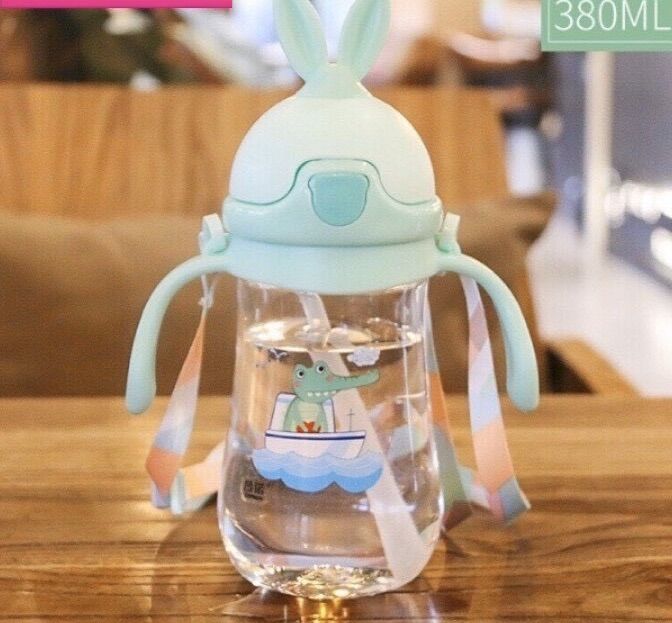 Bình nước tai thỏ 280ml ,bình nước có van chống sặc