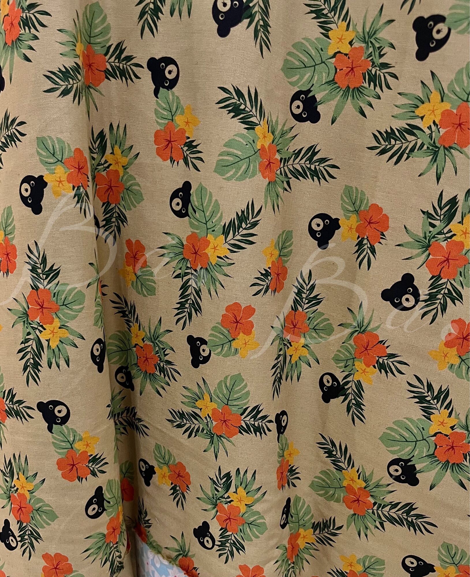 Vải Linen Bố Bột In Hoạ Tiết Màu Vintage Kiện Nhật Dày Dặn Khổ 1m10